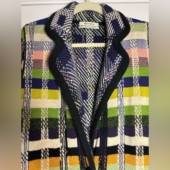 Anthropologie Aldomartins Shanley Plaid Wool Alpaca Colorblock Blanket Coat NWOT - Picture 5 of 13